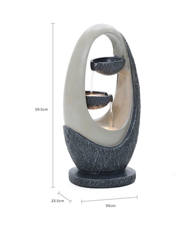 Charles Bentley 2 Tier Cascading Bowls Oval Water Feature