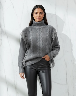 Religion Roll Neck Tassle Jumper