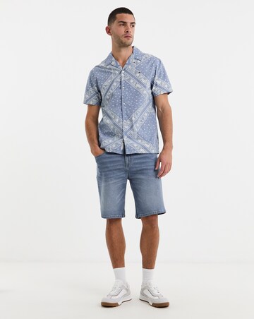 Tommy Jeans Short Sleeve Bandana Print Shirt - Blue