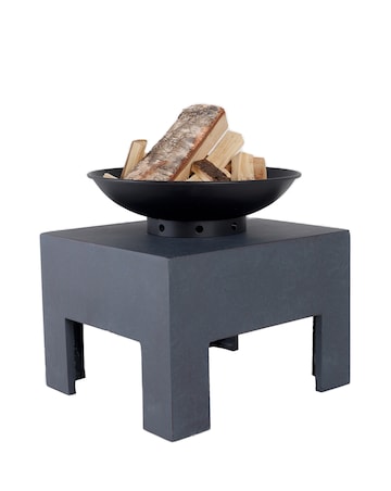 Charles Bentley Metal Fire Bowl With Square Stand