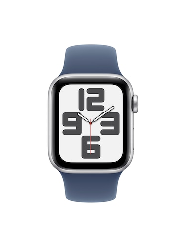 Apple Watch SE GPS 40mm Silver Aluminium Case with Denim Sport Band - S/M