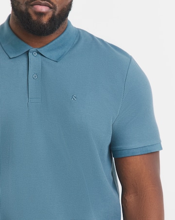 Jack & Jones Austin Waffle Polo - Blue