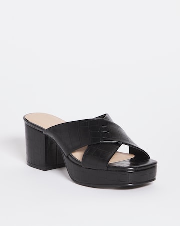 Black Crossover Vamp Platform Mule E Fit