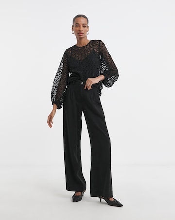 Black Wide Leg Lyocell Jeans