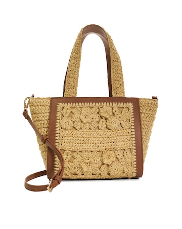 Dune Daisy Floral Raffia Tote Bag