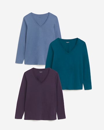 3 Pack V Neck Long Sleeve T-Shirts