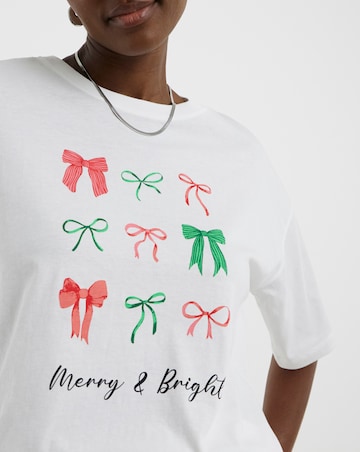 White Bow Christmas T-Shirt