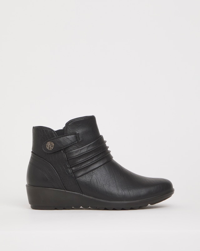 Cushion Walk Ruched Zip Ankle Boot Extra Wide EEE Fit
