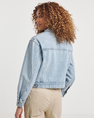 Light Blue Cropped Denim Jacket
