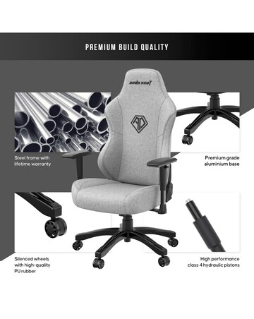 AndaSeat Phantom 3 Premium Gaming Chair - Grey Fabric