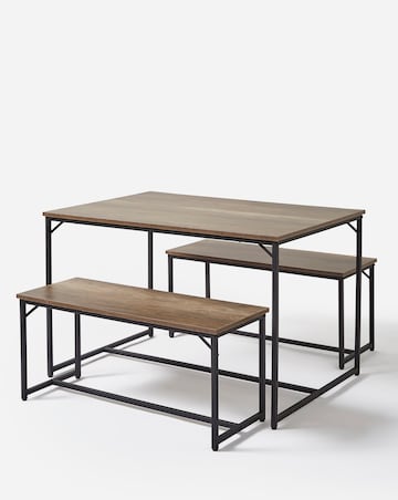 Mason Compact Dining Set with 2 Benches