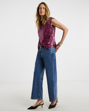 Sequin Cap Sleeve Vest