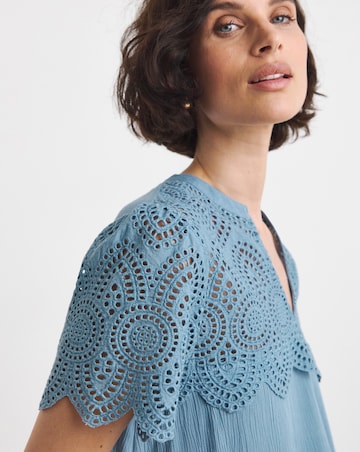 Crinkle Crochet Trim Top