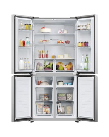 Haier Cube 83 Series 3 HCR3818ENMG American Fridge Freezer Silver + Install