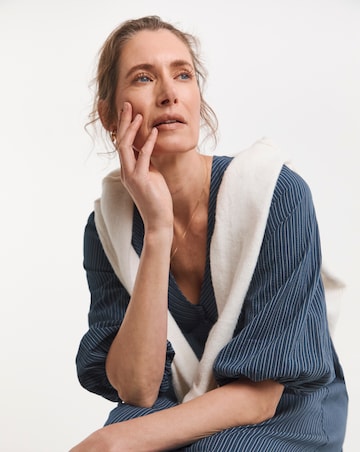 Stripe Button Detail Tea Dress