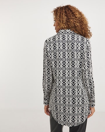 Printed Dipped Back Viscose Shirt