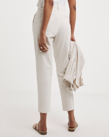 Stone Stretch Cropped Chino Trousers
