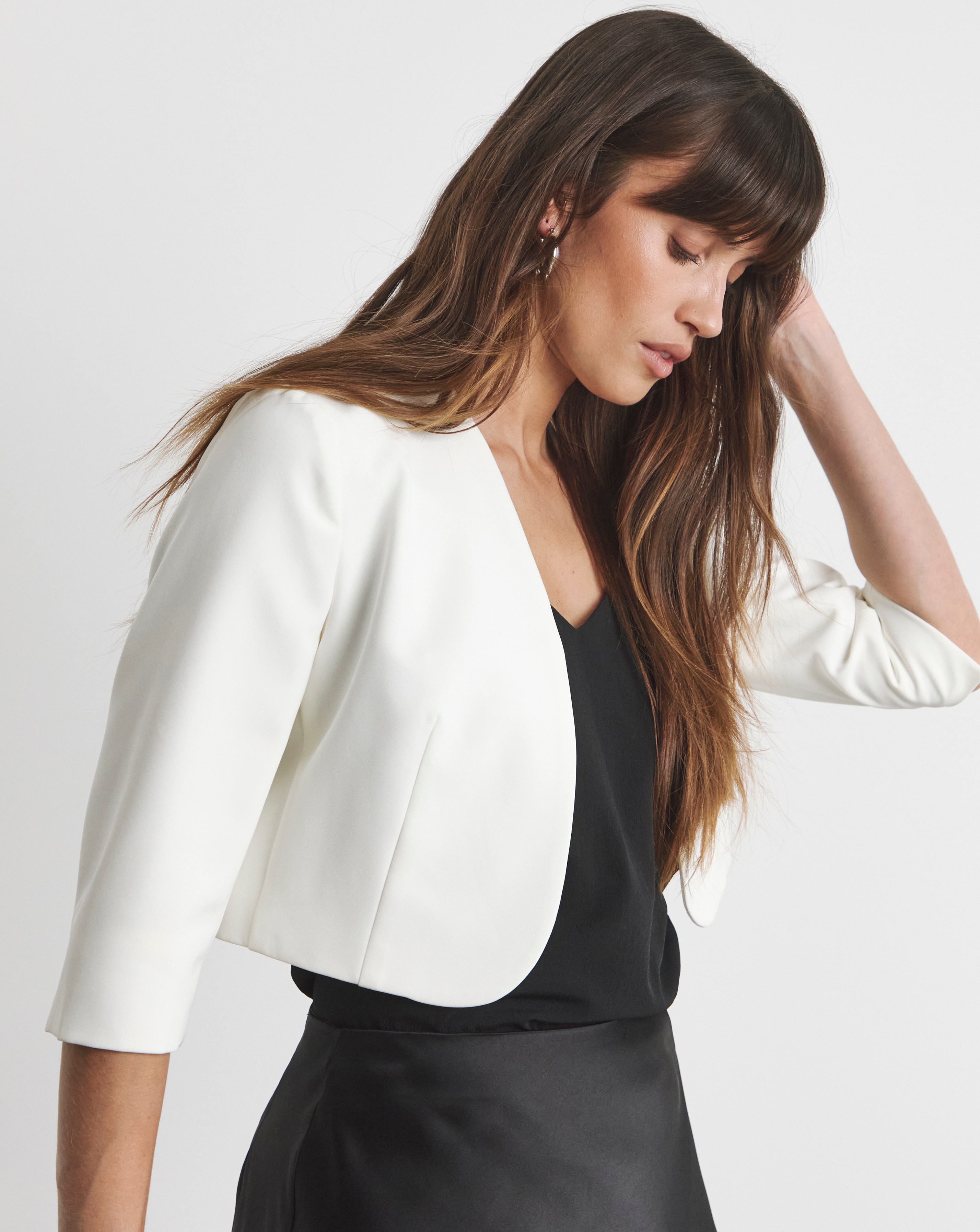 Joanna Hope Ivory Cropped Jacket | JD Williams