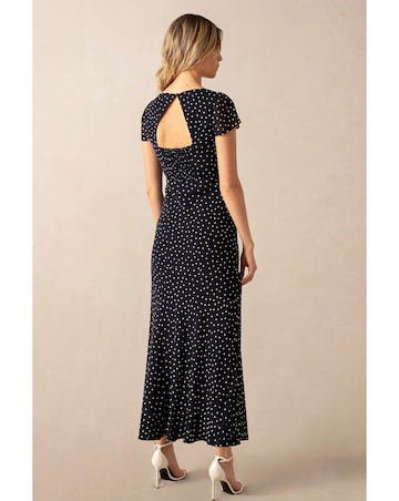 Ro&Zo Spot Print Sweatheart Neckline Midi Dress