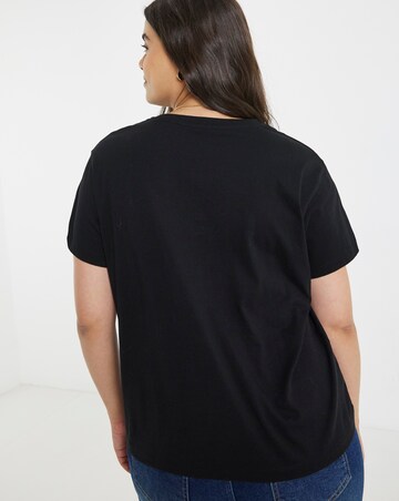 Simply Be Black Playing Cards Graphic Slim Fit T-Shirt