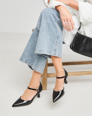 Heavenly Soles Corrine Two Part Pointed Toe Heeled Shoes - Wide Fit (E)