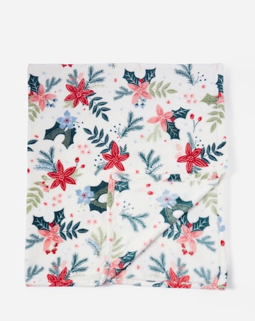 Noelle Christmas Floral Fleece Throw