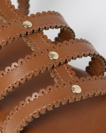 Zaire Scallop Edge Gladiator Flat Sandals - Wide Fit (E)