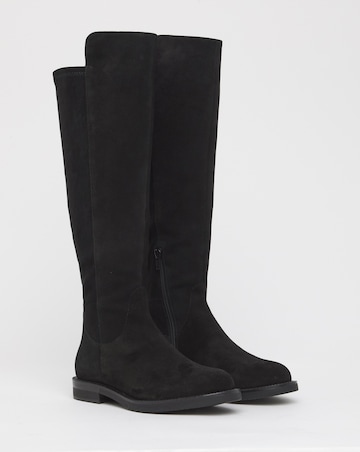 Liv Knee High Suede Riding Boots - Wide Fit (E) & Curvy Calf