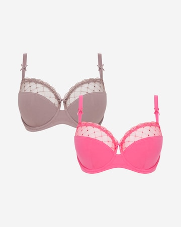 Pretty Secrets 2 Pack Rachel Mink/Pink Balcony Bras B-G