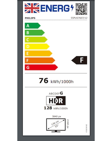 Philips 55in 55PUS7607/12 4K LCD TV