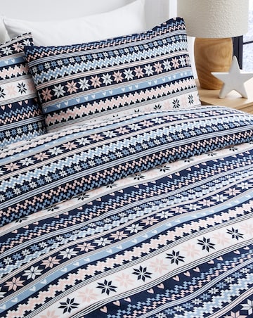 Laurie Fairisle Brushed Cotton Duvet Cover Set
