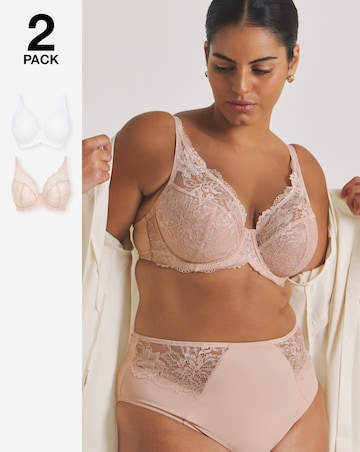 Pretty Secrets (2 Pack) New Ella Full Cup Wired Bras (C-J) Blush/White
