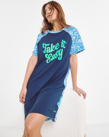 Joe Browns Jersey Take It Easy Nightie Blue