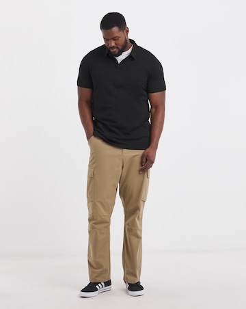 Pure Cotton Jersey Polo Long Length- Black