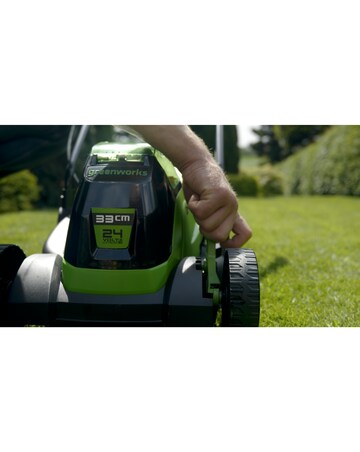 Greenworks 24V 33cm Cordless Brushless Lawnmower (4AH Battery & 2A Charger)