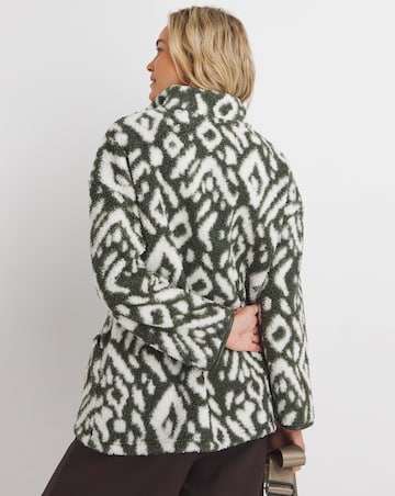 Aztec Borg Longline Quarter Zip Jacket