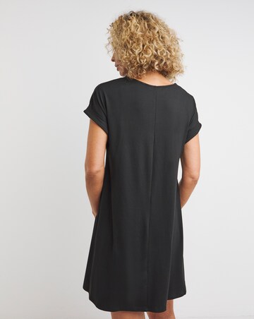 Black Soft Touch Jersey A-Line Dress