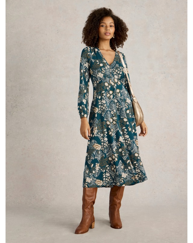 White Stuff Megan Cotton Jersey Midi Dress