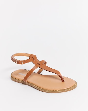 Jaylin Toe Post Buckle Flat Sandals Ex Wide Fit Simply Comfort