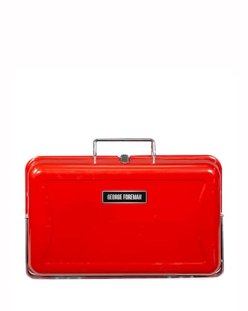 George Foreman Portable Red Briefcase Charcoal BBQ
