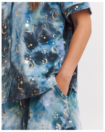 Chelsea Peers Velour Moon and Stars Print Short Pyjama Set
