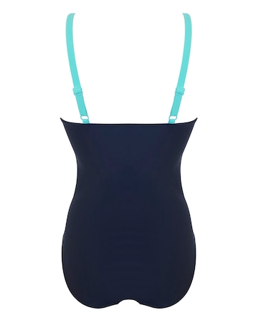 Pour Moi Brighton V Neck Tummy Control Swimsuit Aqua Tropic