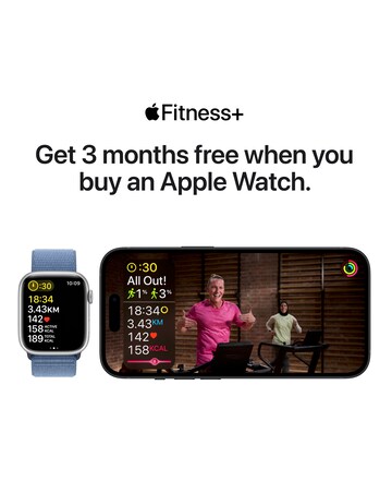 Apple Watch SE GPS 44mm Silver Aluminium Case, Winter Blue Sport Loop