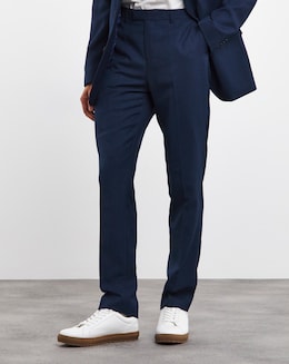 Navy Regular Fit Stretch Suit Trouser Long