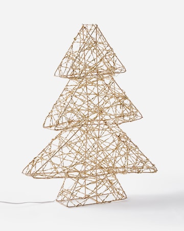 Light Up Gold Metal Christmas Tree