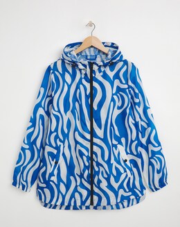 Longline Navy Spot Printed Pac A Mac | JD Williams