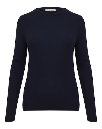Anthology Navy Cotton Modal Long Sleeve Top