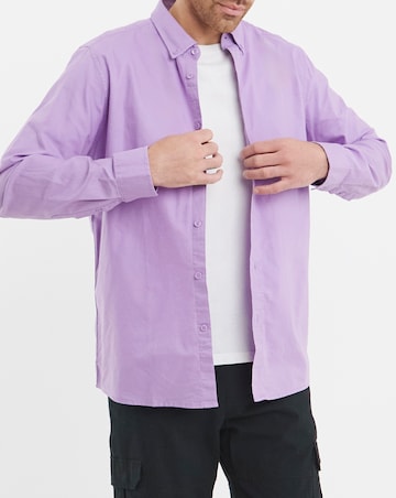 Long Sleeve Lilac Oxford Shirt Regular