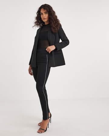 Black Embellished Side Slim Jegging