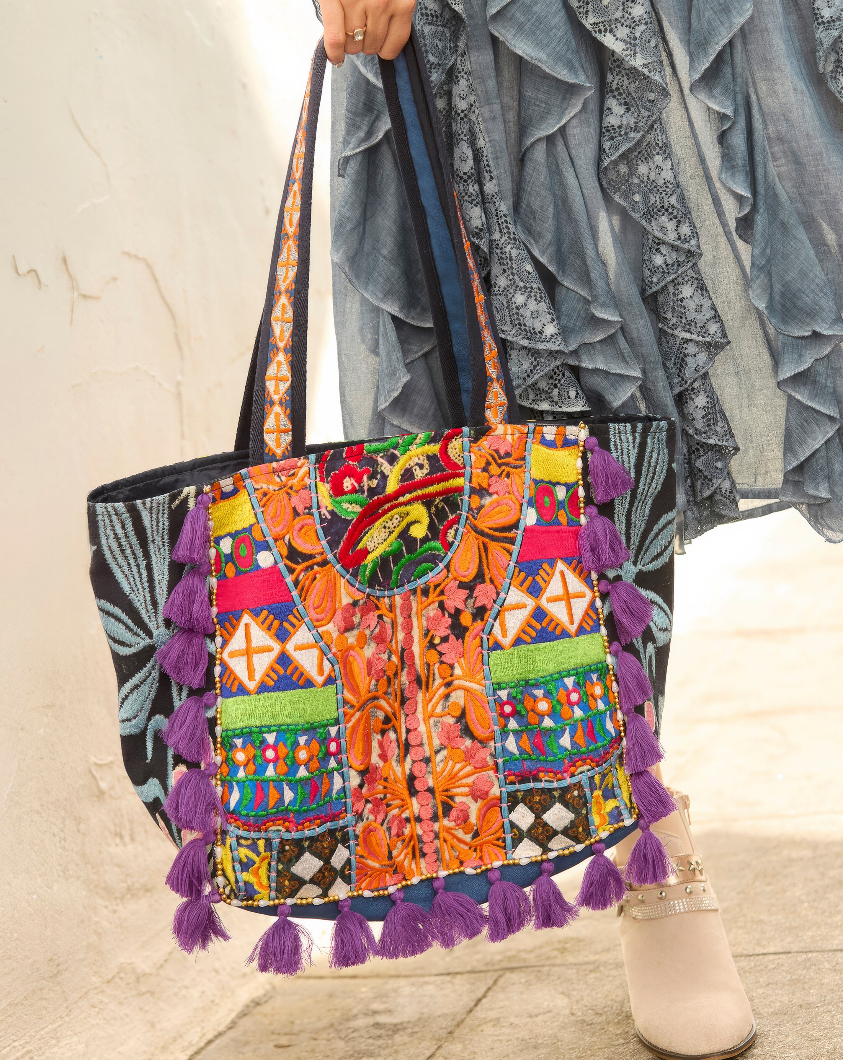 Joe Browns Ibiza Town Patchwork Tote Bag | JD Williams